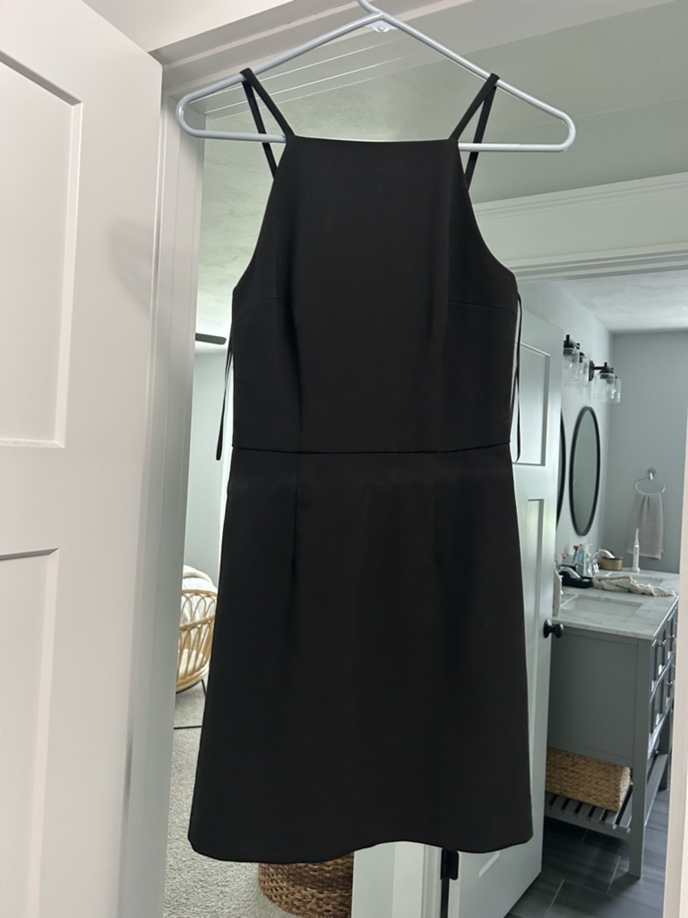 French Connection Black Mini Dress with Thin Straps